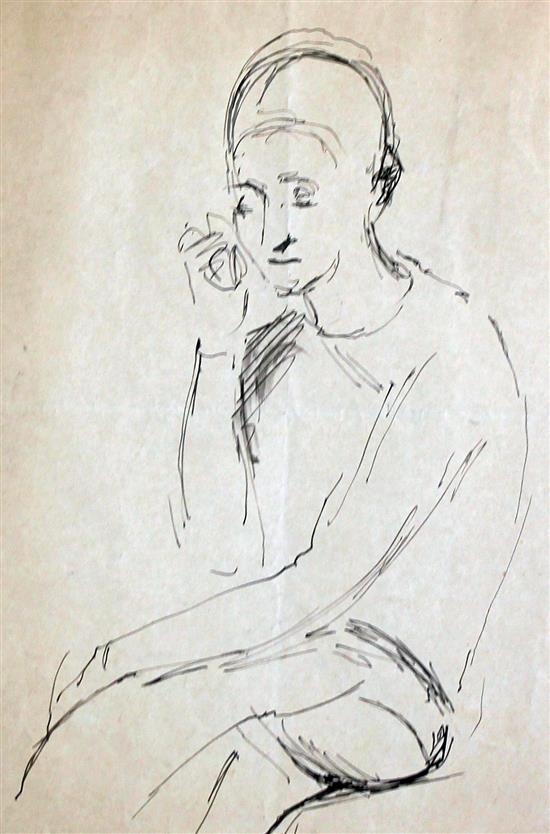 Jean Marchand (1883-1940) Figure studies including a woman reading in bed, largest 12 x 9in. Unframed